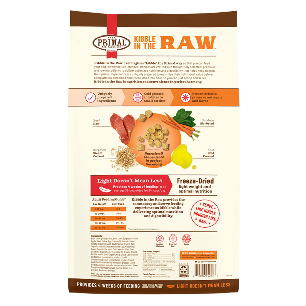 Primal Canine Beef Recipe Kibble in the Raw, 9-lb image number null