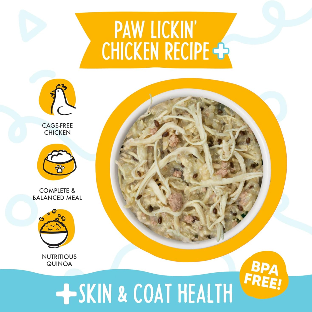 Weruva Meals 'n More Paw Lickin' Chicken Recipe Plus Skin & Coat Health Wet Dog Food Cup, 3.5-oz image number null