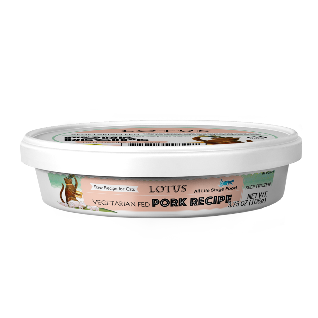 Frozen Lotus Raw Vegetarian-Fed Pork Recipe For Cats, 3.5-oz image number null