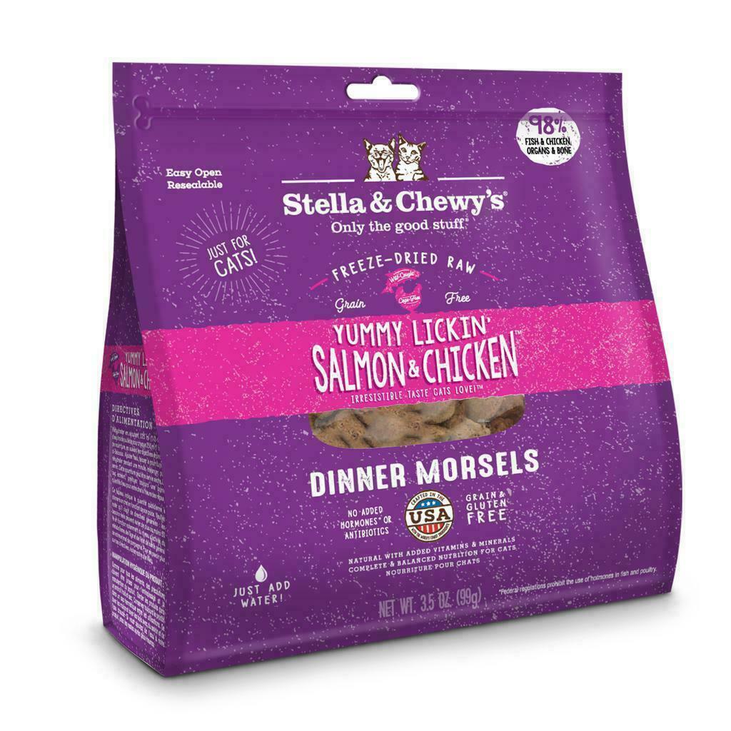 Stella & Chewy's Cat Freeze-Dried Raw, Yummy Lickin' Salmon & Chicken Dinner Morsels, 18-oz image number null
