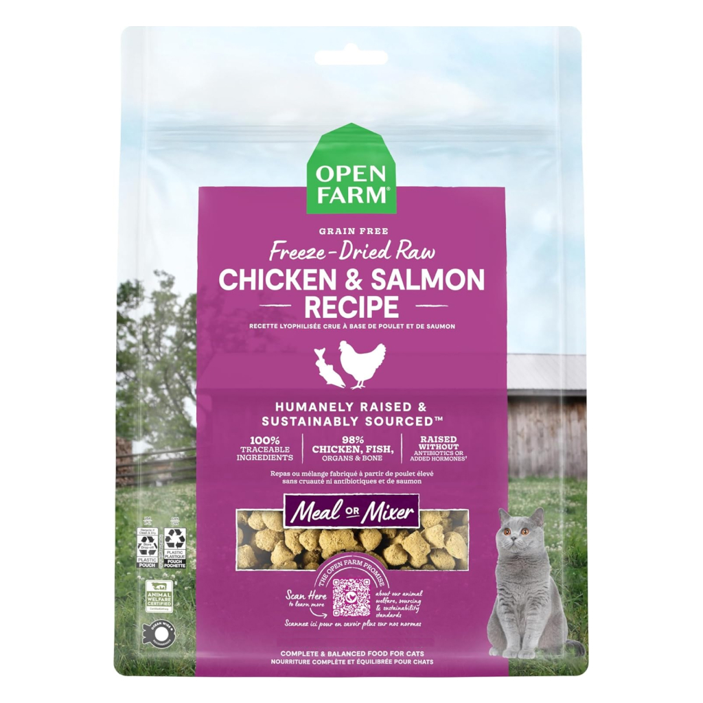 Open Farm Chicken & Salmon Freeze Dried Raw Cat Food, 3.5-oz image number null