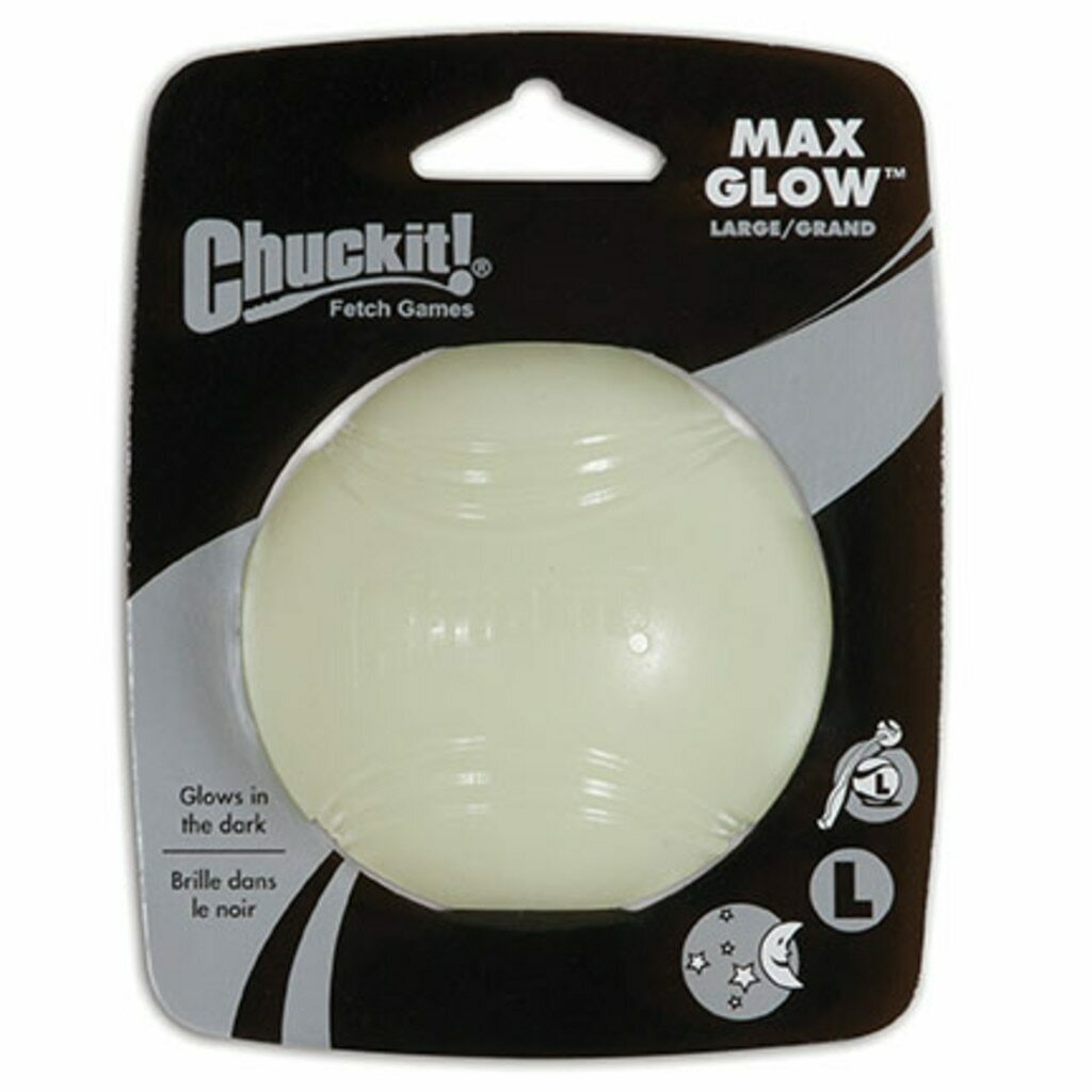 Chuckit! Large Max Glow Ball Dog Toy, 1-count image number null
