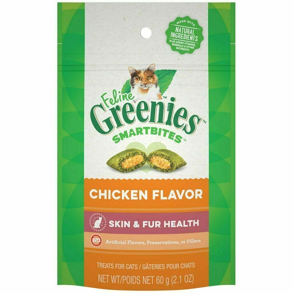 Greenies - Smartbites Cat Adult Skin & Fur Chicken Hard   2.1-oz image number null
