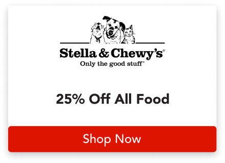 25% off all STELLA&CHEWY food; use code "FRENZY26" at checkout