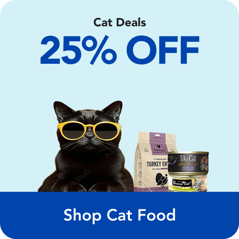 25% OFF CAT FOOD; use code "FRENZY26" at checkout