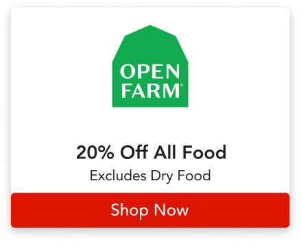 20% off SELECTED OPEN FARM food; use code "FRENZY26" at checkout