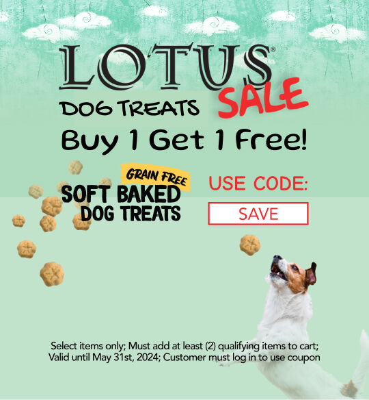 Lotus Treats Buy 1 Get 1 Free; Use code SAVE; must log in to customer account  Select items only; 1 coupon code per order; Valid May 2024; Customer must log in to use coupon