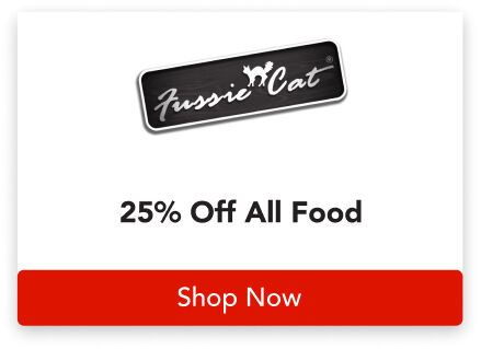 25% off all FUSSIE CAT food; use code "FRENZY26" at checkout