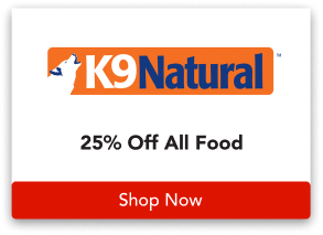 25% off all K9 NATURAL food; use code "FRENZY26" at checkout