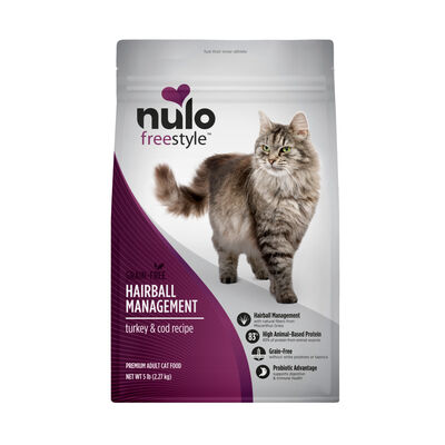 Nulo FreeStyle Adult Cat Hairball Management Turkey & Cod Bag, 5-lb