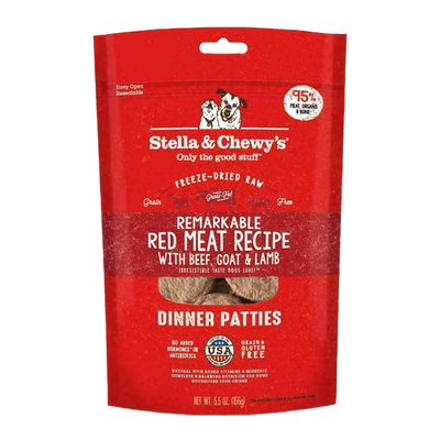 Stella & Chewy's Dog Freeze-Dried Raw, Red Meat Dinner Patties, 14-oz