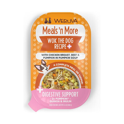 Weruva Meals 'n More Wok The Dog Recipe Plus Digestive Support Wet Dog Food Cup, 3.5-oz