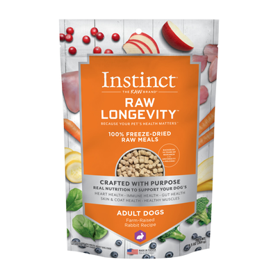 Instinct Freeze-Dried Raw Longevity Adult Rabbit Bites Dog Food , 9.5-oz
