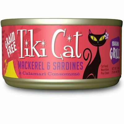 Tiki Cat Grill Makaha Mackerel Sardine Calamari - 12Tr 2.8-oz