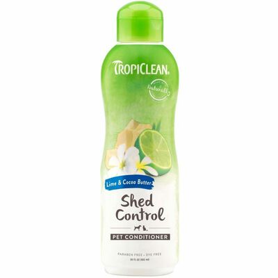 Tropiclean Lime & Cocoa Butter Shed Control Conditioner For Pets, 20-oz - Made In USA - Helps Reduce Shedding And Moisturizes