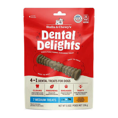 Stella & Chewy's Dental Delights Medium Dog Dental Treats, 5.5-oz