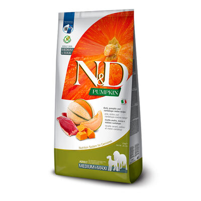 Farmina N&D Pumpkin, Duck & Cantaloupe Melon Adult Medium & Maxi Dry Dog Food, 25.4-lb