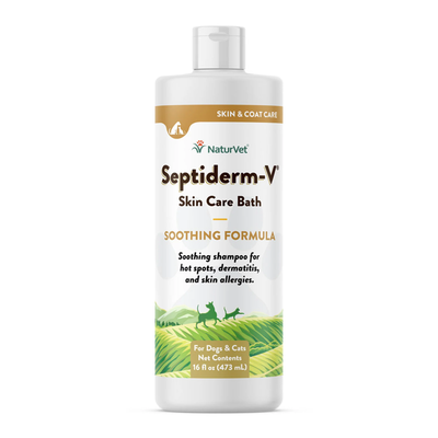 Naturvet Septiderm-V Skin Care Bath For Dogs And Cats, Liquid, Made In The USA, 16-oz
