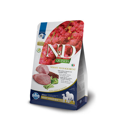 Farmina N&D Quinoa Lamb Weight Management Medium & Maxi Adult Dry Dog Food, 15.4-lb