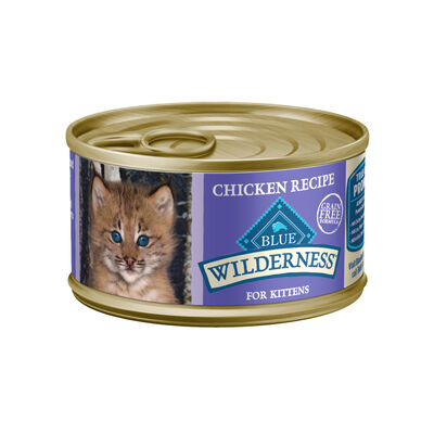 Blue Buffalo Wilderness High-Protein Grain-Free Chicken Pat&eacute; Recipe Kitten Wet Canned Cat Food, 3-oz