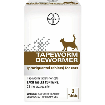 Tapeworm Dewormer Tablets For Cats, 3 Pack