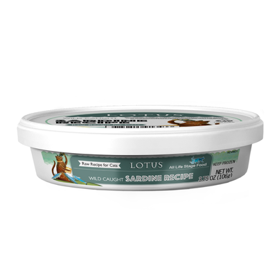 Frozen Lotus Raw Wild-Caught Sardine Recipe For Cats, 3.75-oz