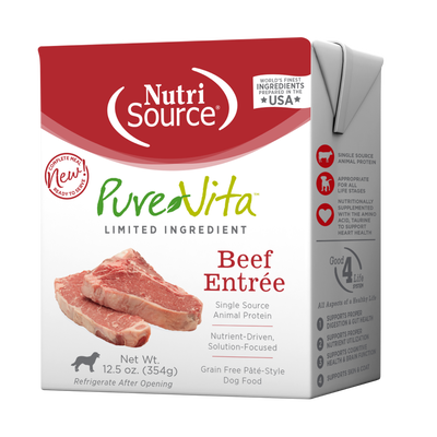 NutriSource PureVita Wet Dog Food - Beef Pate