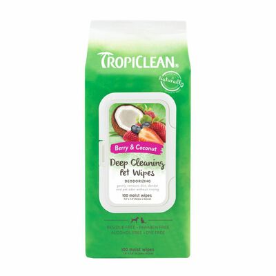 Tropiclean Deep Cleaning Wipes For Pets, 100 Count