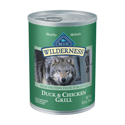 Blue Buffalo Wilderness High-Protein & Grain-Free Duck & Chicken Grill Adult Wet Canned Dog Food, 12.5-oz