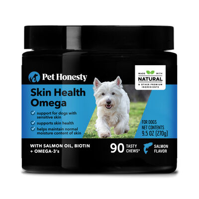 Pet Honesty Skin Health Omega Chews for Dogs, Salmon, 90-count
