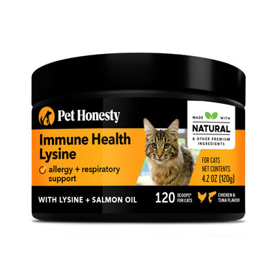 Pet Honesty Immune Health Lysine Powder for Cats, Chicken & Tuna, 4.2-oz