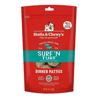 Stella & Chewy's Dog Freeze-Dried Raw, Surf 'N Turf Dinner Patties, 14-oz