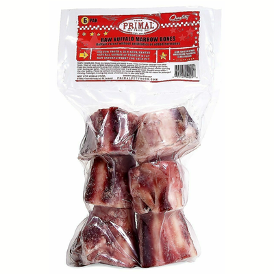 Frozen 6 Pak Buffalo Marrow Bone - 2" Cut