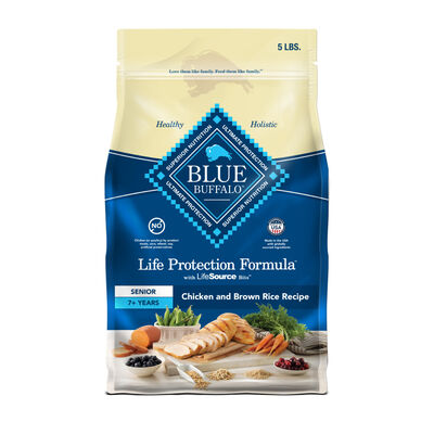 Blue Buffalo Life Protection Formula Chicken & Brown Rice Recipe Senior Dry Dog Food, 5-lb