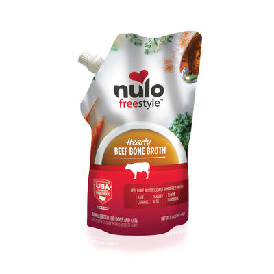 Nulo FreeStyle Dog Cat Beef Bone Broth Pouch, 20-oz