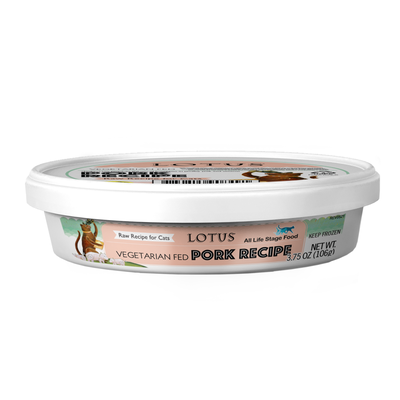 Frozen Lotus Raw Vegetarian-Fed Pork Recipe For Cats, 3.5-oz