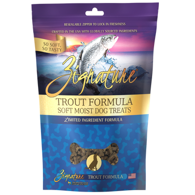 Zignature Trout Formula Soft Moist Treats For Dogs, 4-Oz