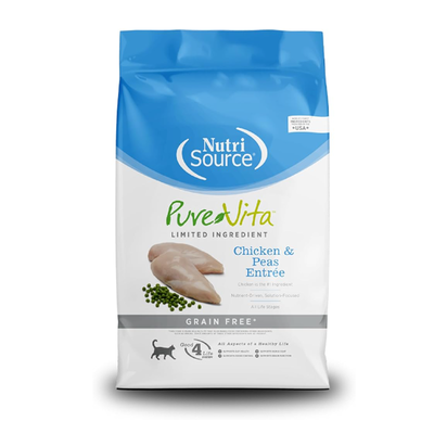 PureVita Grain Free Chicken & Peas Entrée Cat Dry Food, 12-lb
