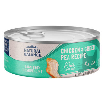 Natural Balance Limited Ingredient Chicken & Green Pea Recipe Cat Wet Can, 5.5-oz
