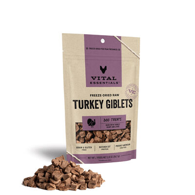 Vital Essentials Freeze-Dried Turkey Gibblets Dog Treat, 2-oz