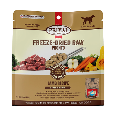 Primal Canine Freeze-Dried Raw Pronto Lamb Recipe, 16-oz