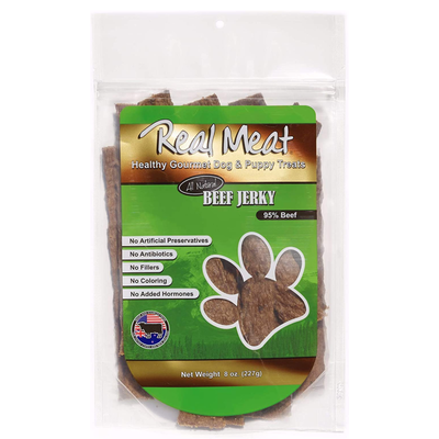 The Real Meat Company Dog Beef Jerky Treats, 8-oz