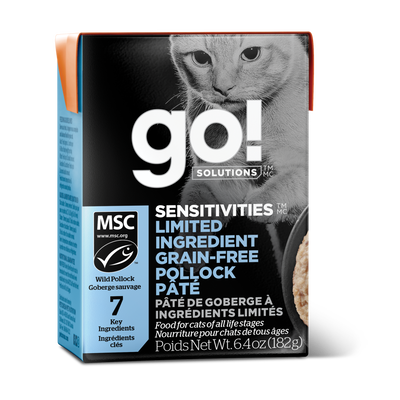 GO! SENSITIVITIES Limited Ingredient Grain Free Pollock Pâté for cats 6.4oz