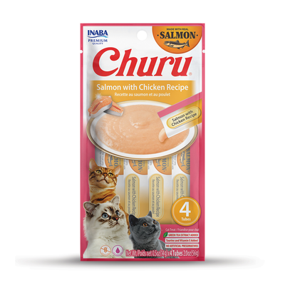 Churu Salmon with Chicken Recipe Cat Treats, 4-pk