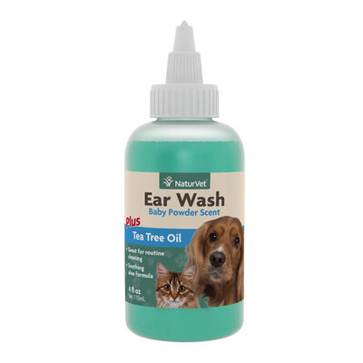 Naturvet Pet Ear Wash Plus Aloe And Tea Tree Oil For Dogs And Cats, Liquid, Made In The USA