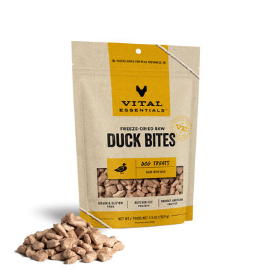 Vital Essentials Freeze-Dried Duck Bites Dog Treat, 5.5-oz