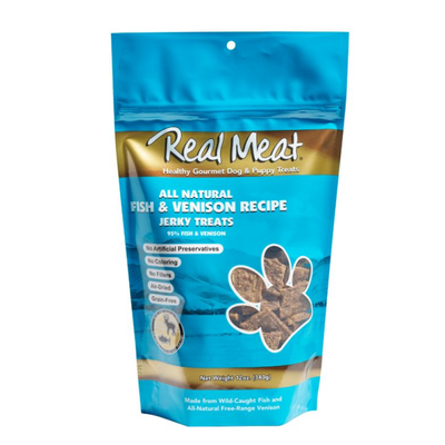 The Real Meat Company Dog Fish & Venison Jerky Treats, 12-oz