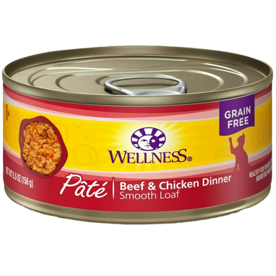 Wellness Complete Health Natural Grain Free Wet Canned Cat Food, Beef & Chicken