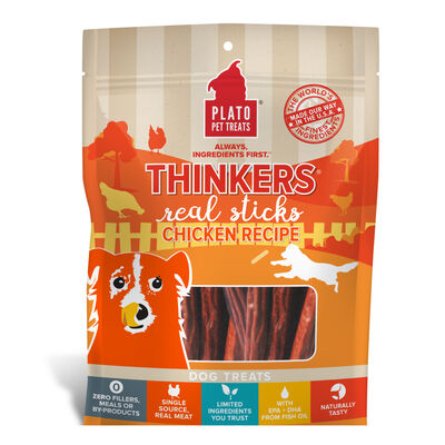 Plato Thinkers Chicken Dog Treats Bag, 10-oz