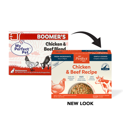 FROZEN My Perfect Pet Boomer's Chicken & Beef Gently Cooked Dog Food (8-pack), 4-lb